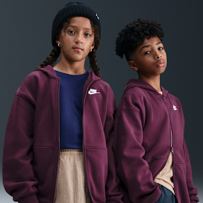 Nike Sportswear Club Fleece Big Kids' Oversized Full-Zip Hoodie
